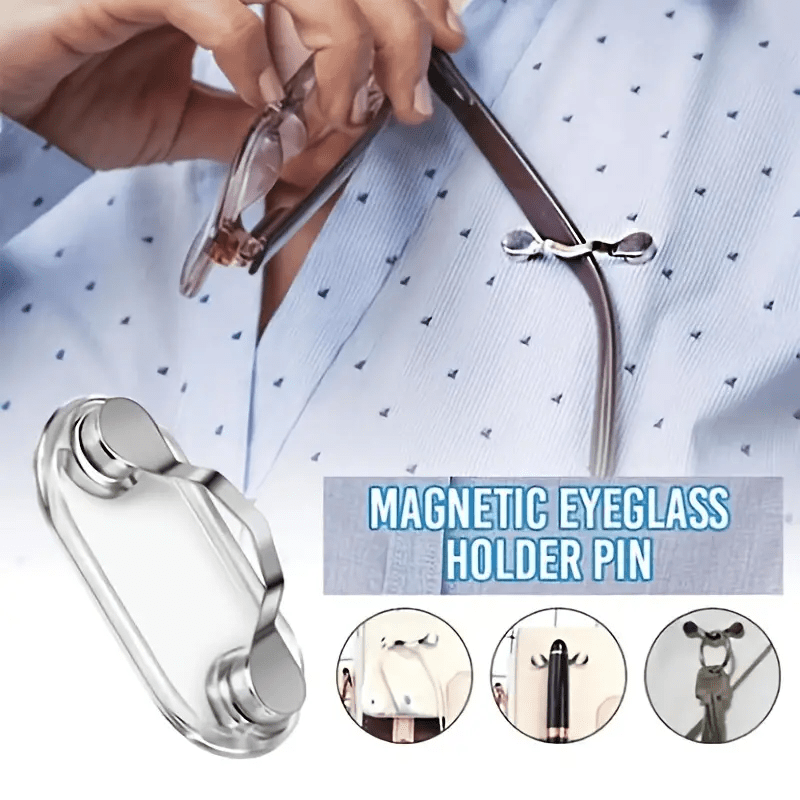 Stainless Steel Magnetic Glasses Holder - Ideal Gift Accessory for Eyewear